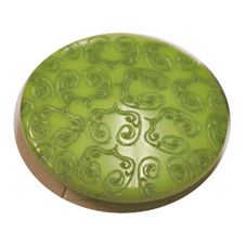 Acrylic Shank Button Embossed 15mm Apple Green