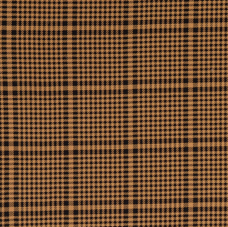Black and Tan Yarn Dyed Check Rayon Twill from Debden by Modelo Fabrics