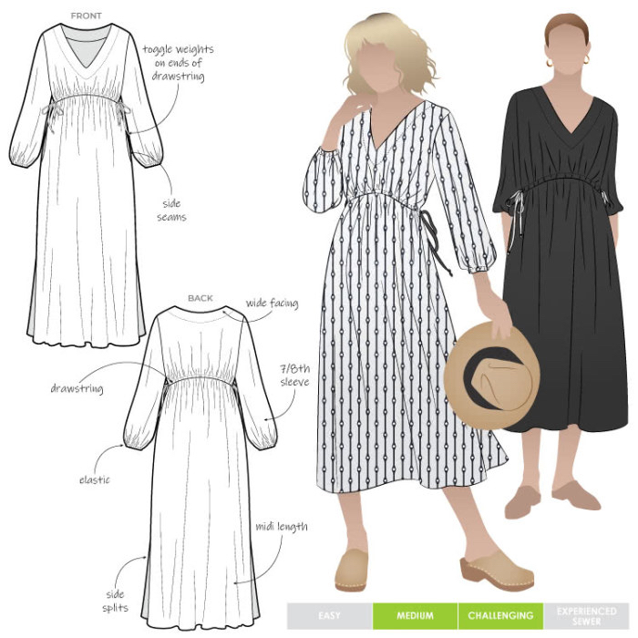 Naomi Woven Dress Pattern Size 4-16 By Style Arc
