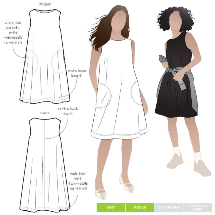 Lena Shift Dress Pattern Size 4-16 By Style Arc