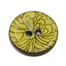 Acrylic Button 2 Hole Engraved 18mm Citron