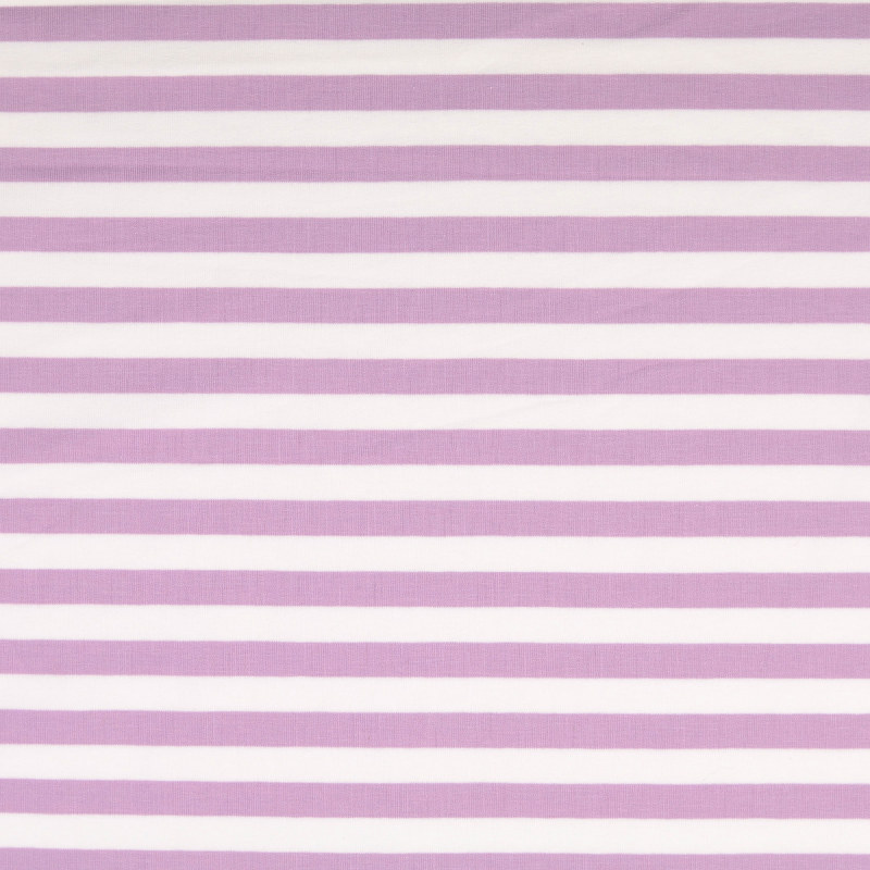Lavender / White Yarn Dyed Striped French Terry From Malo by Modelo Fabrics