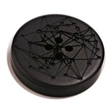 Acrylic Button 4 Hole Engraved 23mm Black