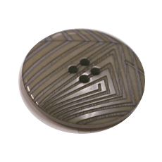 Acrylic Button 4 Hole Deep Ridged 25mm Taupe