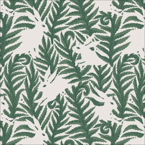 Wild Hares from Baltic Woodland by Maria Galybina For Cloud9 Fabrics