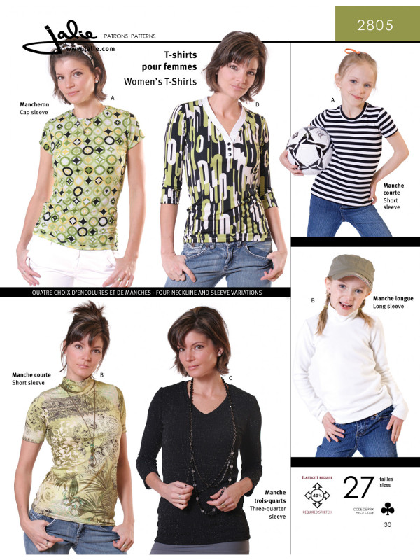 Womens T Shirts Pattern by Jalie
