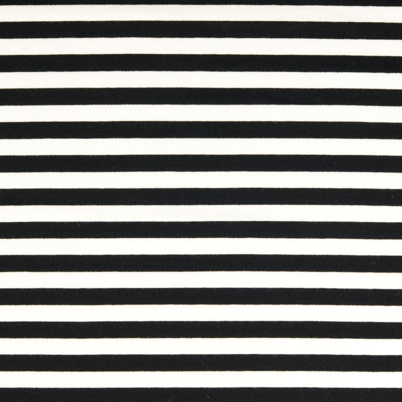 Black / White Yarn Dyed Striped French Terry From Malo by Modelo Fabrics