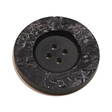 Acrylic Button 4 Hole Metallic 14mm Black