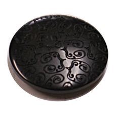 Acrylic Shank Button Embossed 20mm Black
