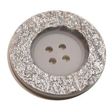 Acrylic Button 4 Hole Metallic 38mm Grey / Silver