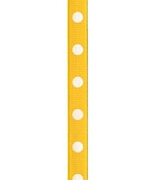 Spot Print Ribbon 3/8in 9mm Canary/white 50yds / 46m &#8987;