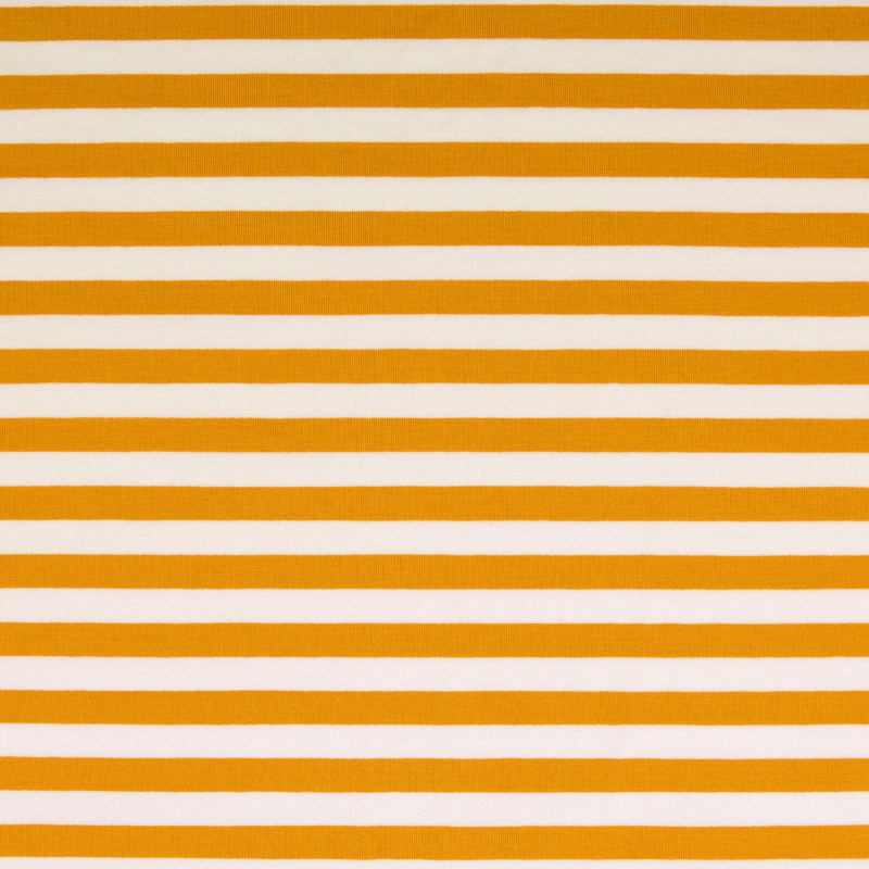 Ochre / White Yarn Dyed Striped French Terry From Malo by Modelo Fabrics