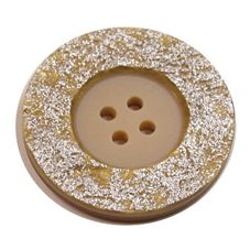 Acrylic Button 4 Hole Metallic 23mm Yellow / Silver