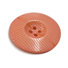Acrylic Button 4 Hole Ridged 34mm Apricot
