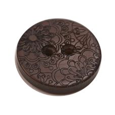 Acrylic Button 2 Hole Engraved 23mm Chocolate