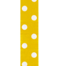 Spot Print Ribbon 7/8in 20mm Canary/white 50yds / 46m &#8987;