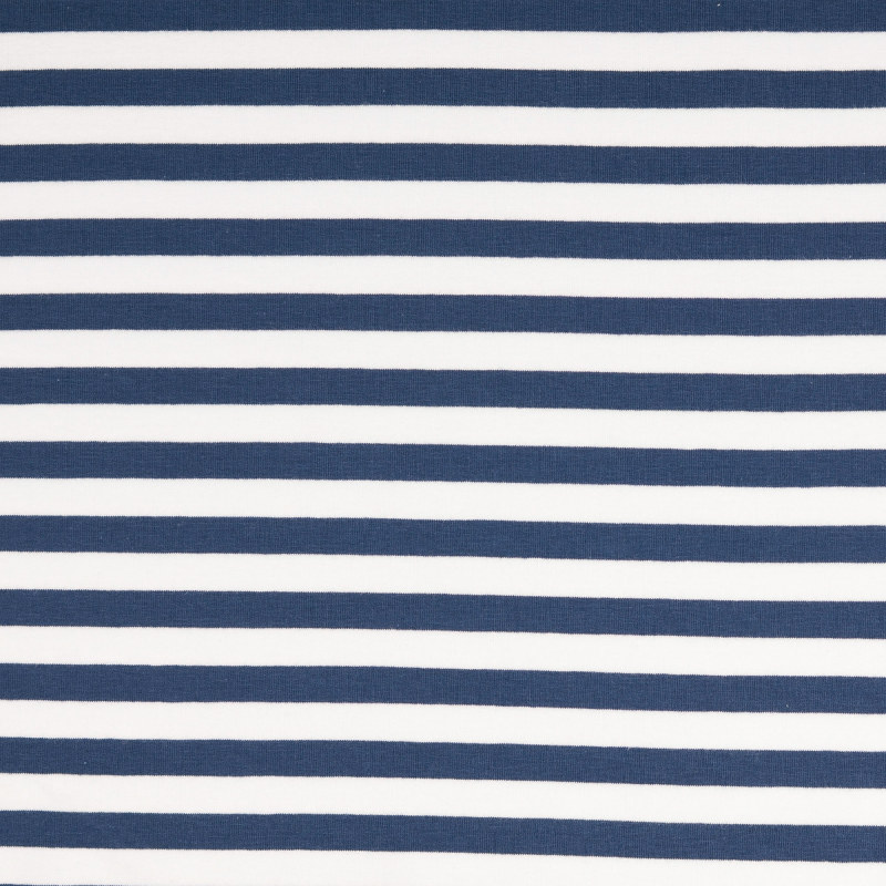 Light Navy / White Yarn Dyed Striped French Terry From Malo by Modelo Fabrics