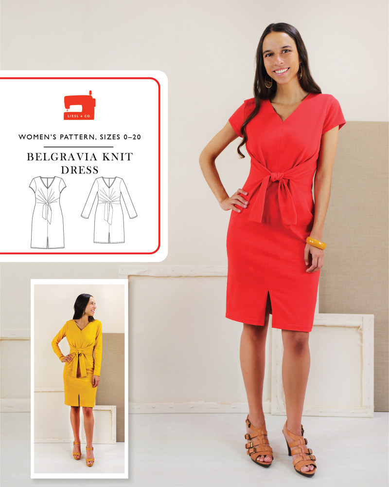 Belgravia Knit Dress Pattern by Liesl + Co &#8987;