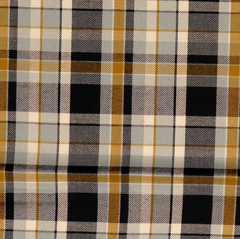Grey Yarn Dyed Check Rayon Twill from Debden by Modelo Fabrics