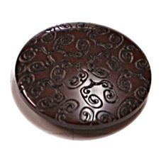 Acrylic Shank Button Embossed 20mm Chocolate