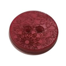 Acrylic Button 2 Hole Engraved 28mm Merlot