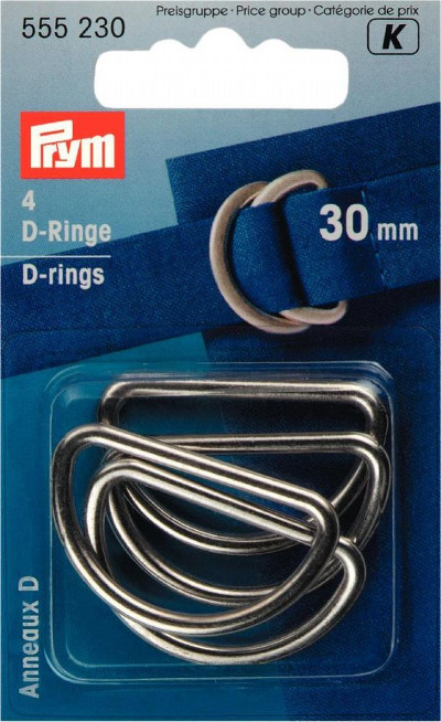 Prym D-rings 30mm Silver Col 4pcs