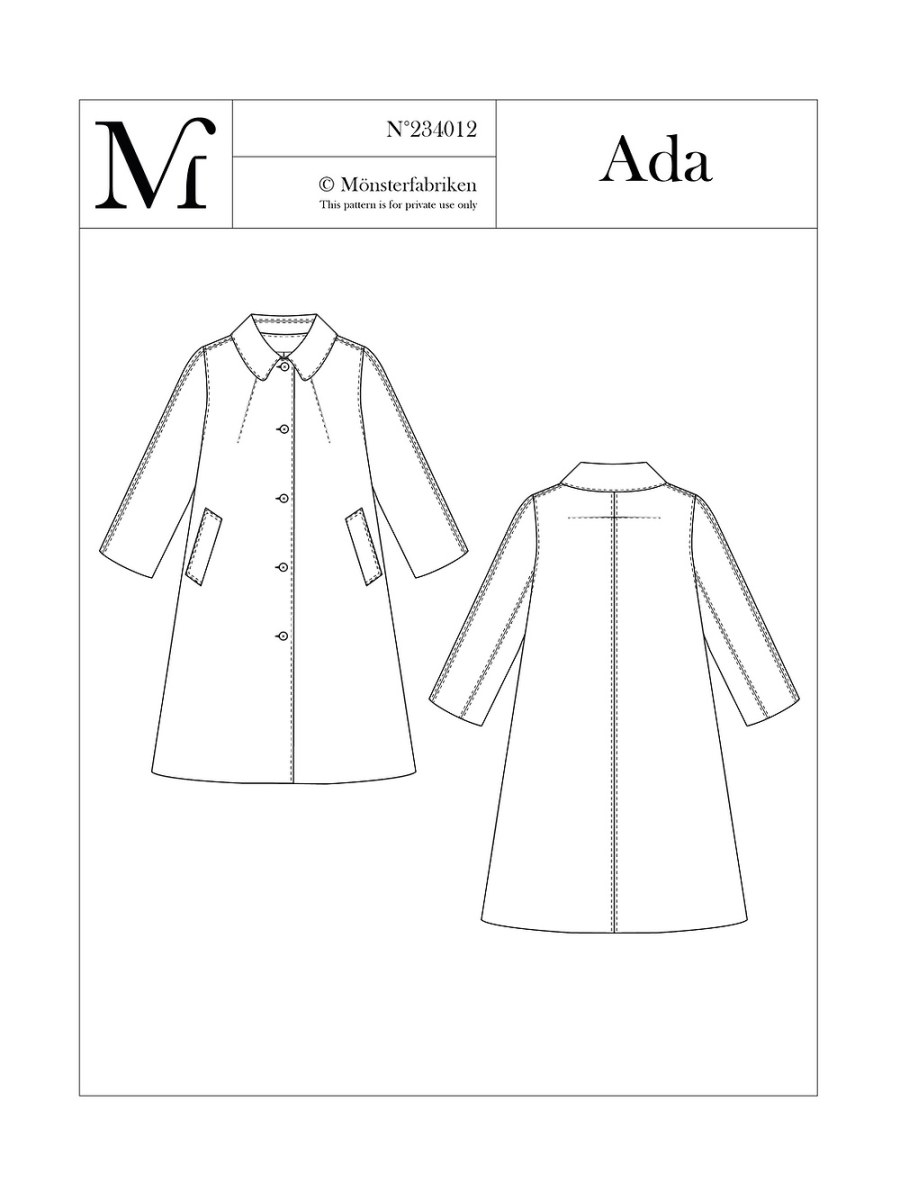 Ada Coat Pattern 80 - 96cm Chest by Monsterfabriken