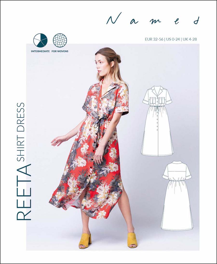 Reeta Shirt Dress Pattern by Named Clothing (Due Apr)