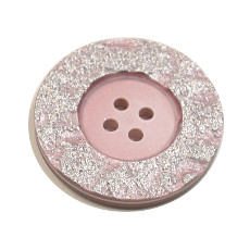 Acrylic Button 4 Hole Metallic 23mm Mauve / Silver