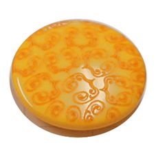 Acrylic Shank Button Embossed 15mm Bright Yellow