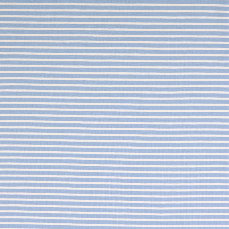 Blue and White Striped Knit from Nantes by Modelo Fabrics
