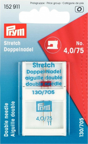 Prym Sewing Machine Needles Twin Stretch 4mm 75/11 1 Pc