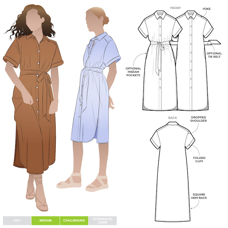 Palmer Woven Dress Pattern Size 18-30 By Style Arc