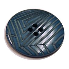 Acrylic Button 4 Hole Deep Ridged 25mm Deep Blue