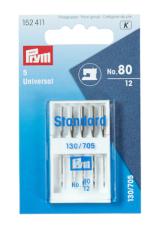 Prym Sewing Machine Needles 130/705 Universal 80/12 5 Pieces (Due May)