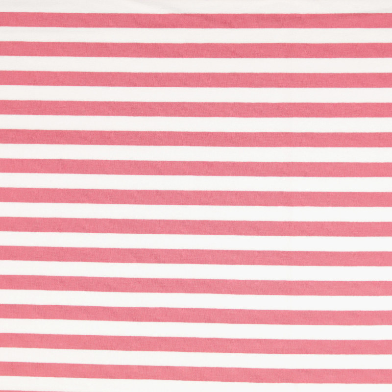 Pink / White Yarn Dyed Striped French Terry From Malo by Modelo Fabrics