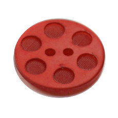 Acrylic Button 2 Hole Indented Circle 18mm Red