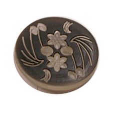 Acrylic Button 2 Hole Engraved 14mm Black