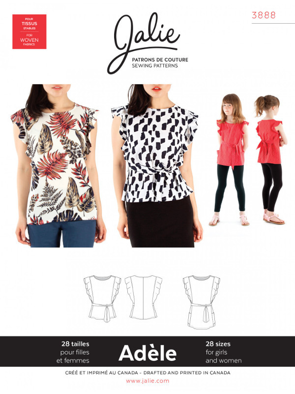 Adele Flutter Sleeve Top And Tunic Pattern by Jalie