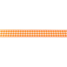 Orange Gingham Ribbon - 15mm X 45.7m