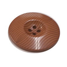 Acrylic Button 4 Hole Ridged 34mm Light Brown
