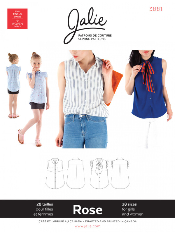 Rose Sleeveless ButtonbyDown Shirt Pattern by Jalie