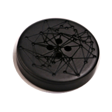 Acrylic Button 4 Hole Engraved 12mm Black