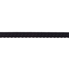 Black Foldover Scalloped Edge Elastic - 12mm X 25m