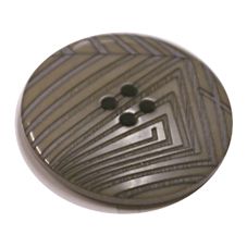 Acrylic Button 4 Hole Deep Ridged 25mm Taupe