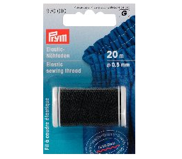 Black Elastic Sewing Thread / Shirring O.5mm X 20m (Long Term Supply Issue)