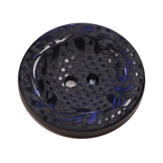 Acrylic Button 2 Hole Engraved 23mm Midnight Blue