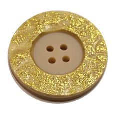 Acrylic Button 4 Hole Metallic 23mm Yellow / Gold