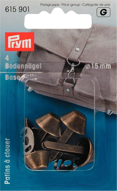 Prym Base Nails For Bags Antique Brass 15mm 4pcs
