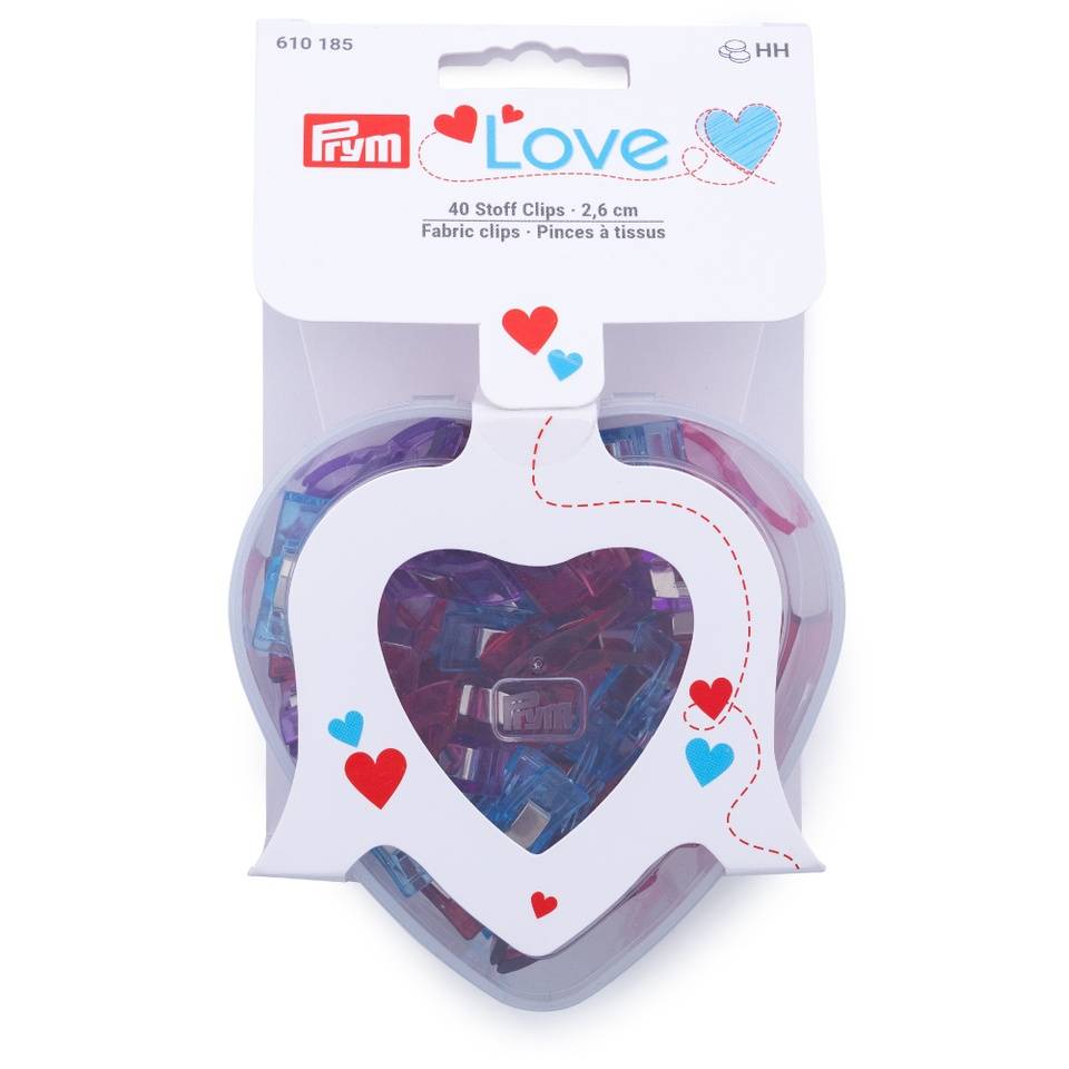 Prym Love Fabric Clips 2.6cm In Heart Box (Due May)